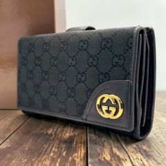 GUCCI グッチ GGシマ シェリーライン 長財布 黒 レザー - メルカリ