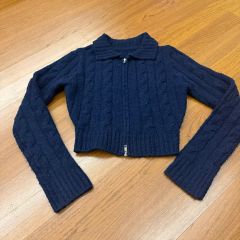 FOXEY NEW YORK ニットカーディガン 40 ネイビー - メルカリ