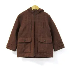 イーストボーイ ショートコート ジャケット アウター フード チェック柄 キッズ 男の子用 120サイズ ブラウン EASTBOY 【中古】のサムネイル