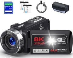 ビデオカメラ Metrusty デジタルビデオカメラ HDビデオカメラ ビデオカメラ 8K動画撮影 6400万画素 YouTube 18Xデジタルズーム