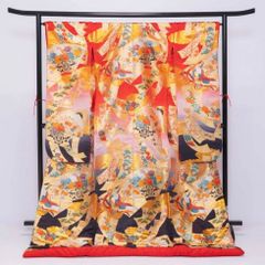 豪華絢爛 色打掛 黒金地 四季の花 鶴 婚礼衣装 - メルカリ
