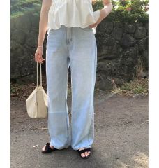 成瀬愛里 ダメージ加工 ワイドデニムパンツ ロング丈 試着のみ - メルカリ