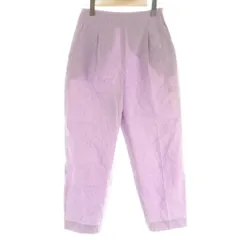ユナイテッドアローズ UNITED ARROWS パンツ 麻 リネン 34 紫 無地 タック入り クロップド丈 /NS
