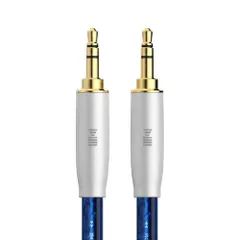 3.5mmオーディオケーブル【ハイエンド単結晶銅・銀メッキ】 AUX ケーブル オス-オス 金メッキ端子 ノイズ遮蔽 原音再生 Hi-Fi音質 ヘッドホン/DAC/アンプ/車 ホームステレオ用 耐久性編みサファイアPVC外装t ceb63a34