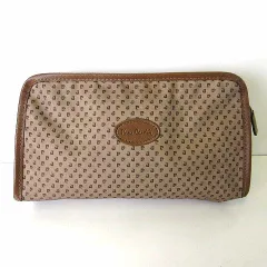 ピエールカルダン Pierre Cardin ポーチ バッグ ナイロンキャンバス ロゴ 総柄 ブラウン 茶色 かばん 鞄 カバンのサムネイル