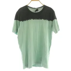 ディーゼルブラックゴールド DIESEL BLACK GOLD Tシャツ S 水色 バイカラー ロゴプリント 半袖 /NS