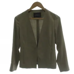 グリーンレーベルリラクシング ユナイテッドアローズ green label relaxing ノーカラージャケット 上着 36 カーキ 長袖 無地 /GGのサムネイル