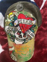 ed hardy エドバーディー メッシュキャップ y2k グランジ チェック