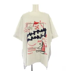 アズノウアズ ドゥバズ as know as de base Tシャツ 半袖 クルーネック ロゴ ストライプ柄 切替 ストレッチ 5 ライトグレー 紺 ネイビー /BBのサムネイル