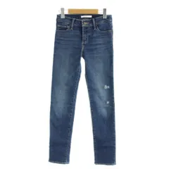 リーバイス Levi's デニム ジーンズ 24 紺 ネイビー フルレングス ダメージ加工 /APのサムネイル