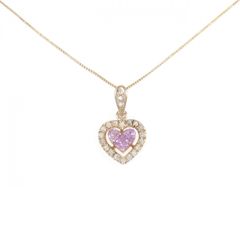 K18PG モルガナイト 0.59ct ダイヤ取巻きハートシェイプ鑑カード付 