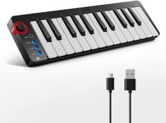 Donner MIDI Keyboard, 25 Keys, USB Controller, Mini Keyboard, Compact, Velocity Sensitive, Music Production, Japanese Instruction Manual, Black, N-25 136c0e62