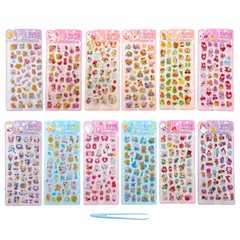 3Dぷくぷくキャラクターシール12枚セット ＋ピンセット付き