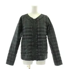 タルボット TALBOTS ダウンジャケット L 緑 グリーン チェック柄 フリル 長袖 /AUのサムネイル