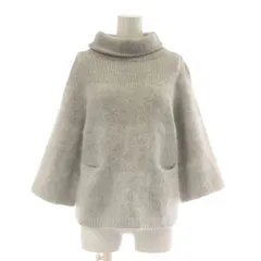 ランバンオンブルー LANVIN en Bleu ニット セーター アンゴラ 38 グレー タートルネック 七分袖 ポケット付き /AUのサムネイル