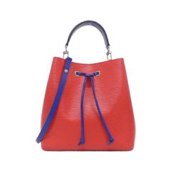 ルイヴィトン エピ ネオノエ ネイビー 2WAY ショルダーバッグ レッド 