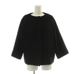 ドレステリア DRESSTERIOR コート 38 黒 ブラック 無地 ノーカラー 七分袖 /DUのサムネイル