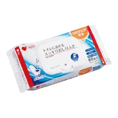 新品 プラスハート 大人用おしりふき トイレに流せるスッキリおしりふき 80枚入 ノンアルコール フタ付 日本製 72002のサムネイル