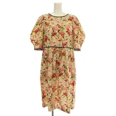ルルロジェッタ ルールロジェット leur logette 花柄 ワンピース 06130 パフスリーブ 半袖 ひざ丈 2 ベージュ ピンク /☆Gのサムネイル