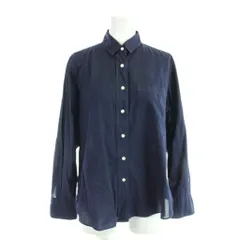 メーカーズシャツ カマクラ MAKER'S SHIRT 鎌倉 シャツ ブラウス F 紺 ネイビー 長袖 レギュラーカラー 胸ポケット /APのサムネイル