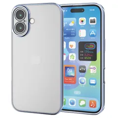 新品 エレコム iPhone 16 ケース 極限設計 メタリック フレーム ソフト TPU メタリックペールブルー PM-A24AUCTMKBU