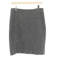 マックスマーラ ウィークエンドライン MAX MARA WEEKEND LINE タイトスカート ひざ丈 ツイード チェック柄 40 紺 ネイビー /BBのサムネイル