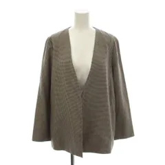 アナイ ANAYI ジャケット 36 ブラウン 千鳥格子 ノーカラー Vネック 長袖 /JPのサムネイル