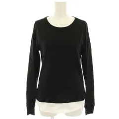 ゴム gomme カットソー Tシャツ レイヤード風 長袖 ラインステッチ M 黒 ブラック /HNのサムネイル