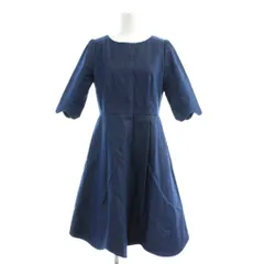 ルルロジェッタ ルールロジェット leur logette デニム風ワンピース ひざ丈 半袖 フレア 1 青 ブルー 06240 /APのサムネイル