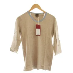 アボンタージ A VONTADE Tシャツ S ベージュ 七分袖 ラウンドネック 配色デザイン /JPのサムネイル