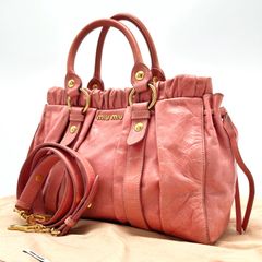 最終値引き！ miu miu 2way ショルダーバッグ パープル ピンク - メルカリ