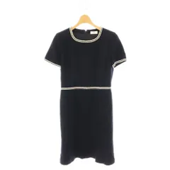 クレージュ courreges ワンピース ひざ丈 9AR ブラック オフホワイト /DO