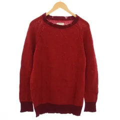 クロスリー CROSSLEY ニット セーター 長袖 クルーネック ダメージ加工 L レッド /TK ▲Hのサムネイル