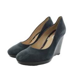 クラークス clarks パンプス ラウンドトゥ ウェッジソール スエード 4.5 紺 ネイビー /AN46 ■MAのサムネイル