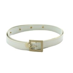 GUCCI グッチ レザーベルト ホワイト×ゴールド 82cm レディース - メルカリ