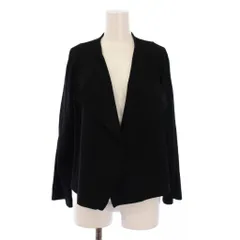 セオリーリュクス theory luxe ノーカラージャケット アウター ショート丈 前開きトッパー ストレッチ ワンカラー 40 黒 ブラック /BBのサムネイル