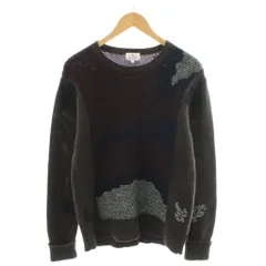 ランバンオンブルー LANVIN en Bleu ニット セーター 長袖 総柄 48 茶 ブラウン 紺 ネイビー /AN7のサムネイル