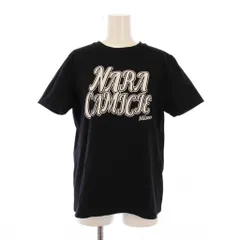 ナラカミーチェ NARA CAMICIE Tシャツ カットソー 半袖 クルーネック ストレッチ ロゴ プリント 3 黒 ブラック 白 ホワイト /BBのサムネイル