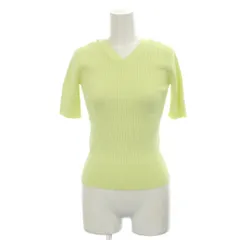 プラステ PLST 25SS UVカットレーヨンブレンド2WAY ニット セーター S 黄緑 Vネック 半袖 12-5201006 /GP
