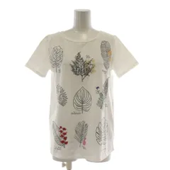 マックスマーラ ウィークエンドライン MAX MARA WEEKEND LINE Tシャツ 白 ホワイト 半袖 リーフ柄 植物柄 刺繍 /AUのサムネイル