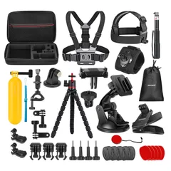 新品 NEEWER 35 in 1 アクションカメラアクセサリーキット コンパチブル DJI Osmo Action 5 Pro 4 3 GoPro クイックリリース アダプターマウント ダイビング/ハイキング/バイク/マウンテンサイクリング/のサムネイル