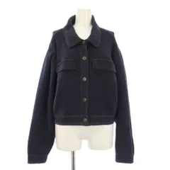 ザラ ZARA ジャケット ニット 上着 M 紺 ネイビー 長袖 /LP