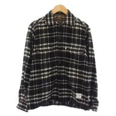 セブンティーフォー SEVENTY FOUR シャツ ウール M 白 ホワイト 黒 ブラック チェック柄 長袖 /LPのサムネイル