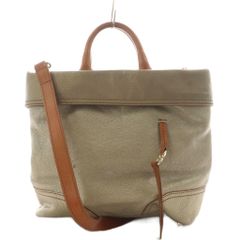 極美品 チーバ 2way バケット キャンバス ヌメ革 ハンドバッグ 