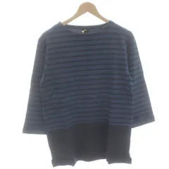 アボンタージ A VONTADE タグ付き Tシャツ カットソー 七分袖 ボーダー S 青 ブルー 紺 ネイビー VTD-0369 /HNのサムネイル