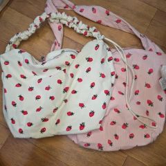 Strawberry Corduroy Shoulder Bag, Handbag, Medium-Sized Bag, Crossbody Bag