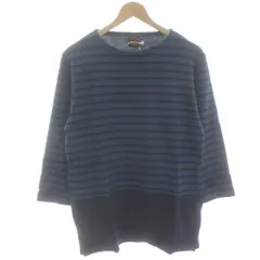 アボンタージ A VONTADE タグ付き Tシャツ カットソー 七分袖 ボーダー M 青 ブルー 紺 ネイビー VTD-0369 /HNのサムネイル