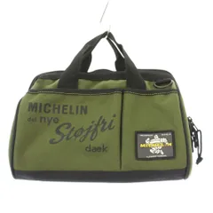 ミシュラン MICHELIN ツールバッグ ハンドバッグ ロゴ プリント バイカラー カーキ 黒 ブラック /BBのサムネイル