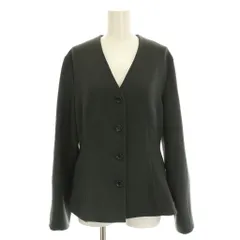 エリン ELIN グリーンレーベルリラクシング green label relaxing ノーカラージャケット アウター 38 ダークグレー Vネック 長袖 無地 3622-699-0237 /YMのサムネイル