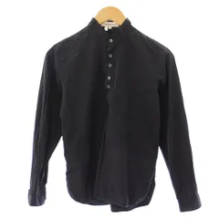バレンシアガ BALENCIAGA シャツ ブラウス 長袖 ハーフボタン バンドカラー ストレッチ ワンカラー 38 紺 ネイビー /BBのサムネイル